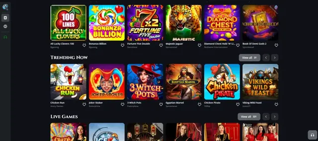 Lobby do THORFORTUNE Casino — mesas ao vivo