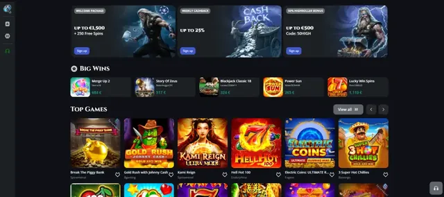 Lobby do THORFORTUNE Casino — torneios e promoções